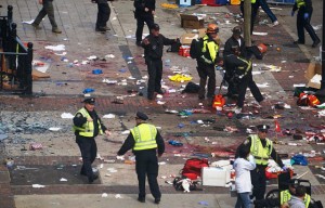 First responders during the aftermath of Monday's Boston Marathon bombings.
