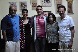 From left to right: Jose Rafael Sosa (arts critic), Hanelly Del Rosario (Divina), Bryan Payano (Julio César), Aleja Johnson (Luz) and well known Dominican personality Socrates Mckinney