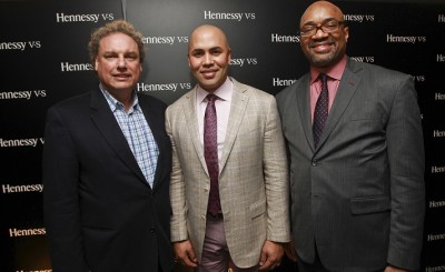 Randy Levine, Carlos Beltrán and Rodney Williams 